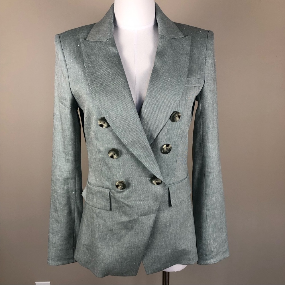 VERONICA Beard Miller Dickey jacket blazer double breasted sea glass 4